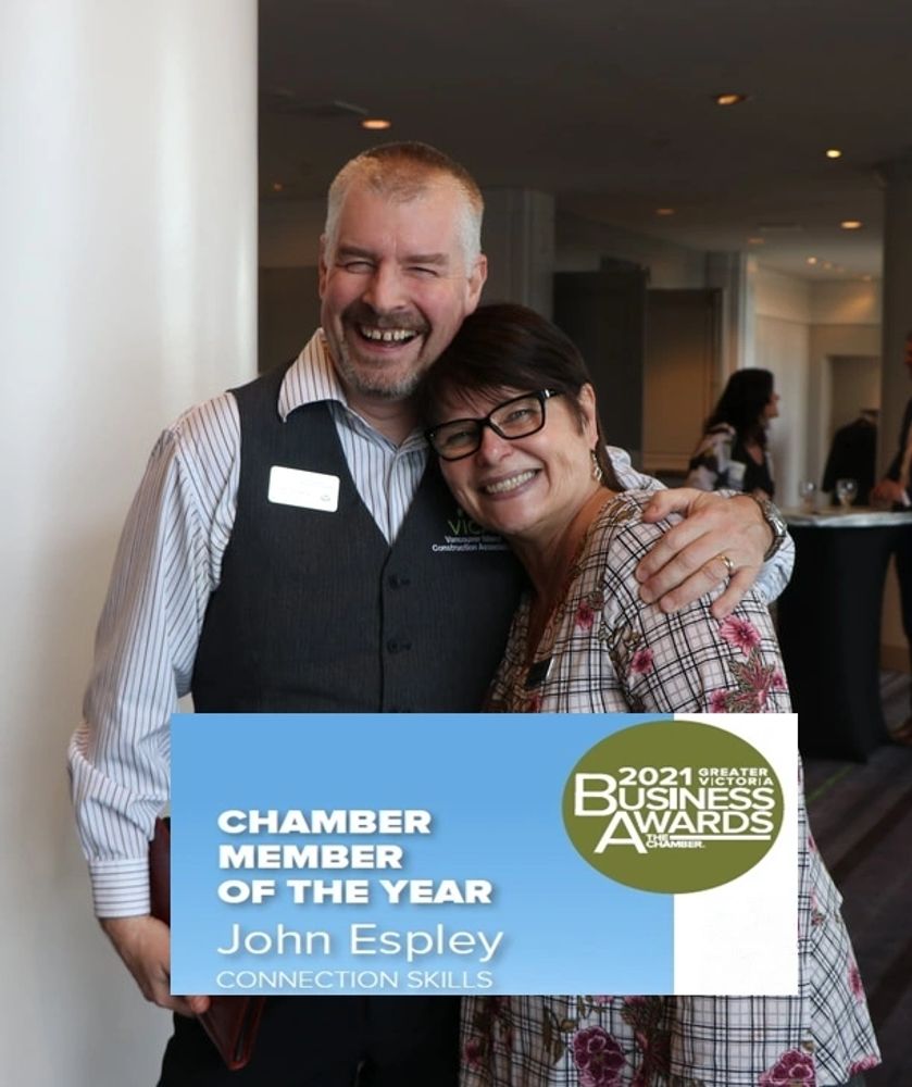 John Espley and Rose Arsenault - Greater Victoria Chamber members who met through networking. 