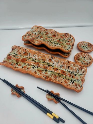 ceramic handmade sushi set
