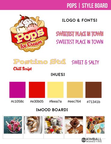 Mood board for Pops Ice Cream