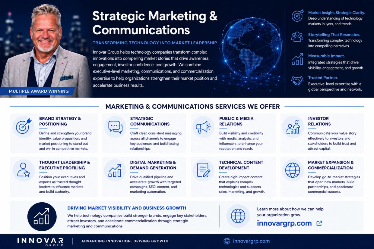 Servicios de marketing estratégico y comunicaciones para tecnología.