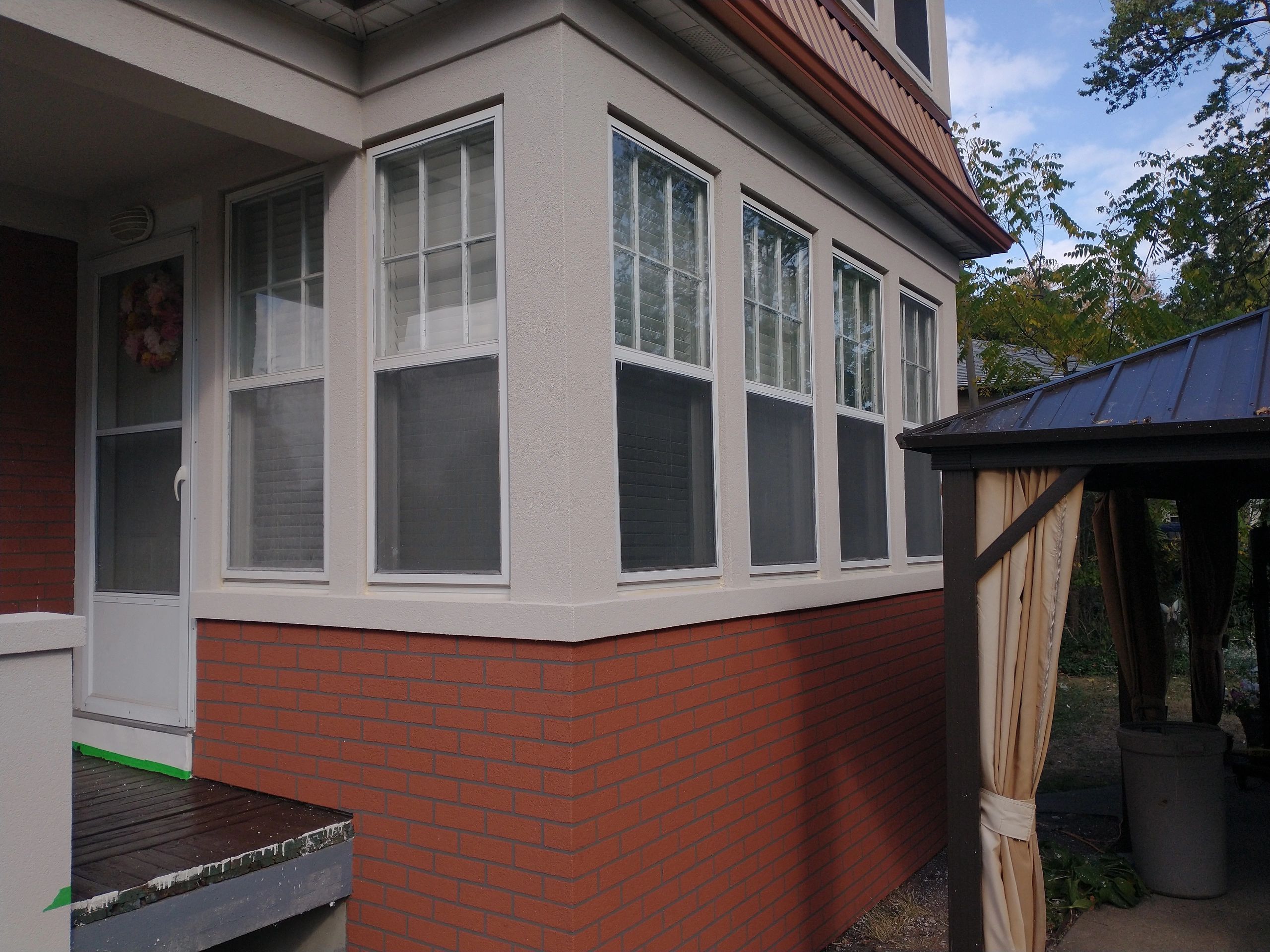 Eifs stucco faux brick matched on home in east windsor.