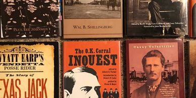 Six vintage Wild West book covers.