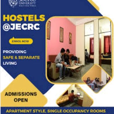 JECRC university hostel admissions open for safe, separate living in single occupancy rooms.