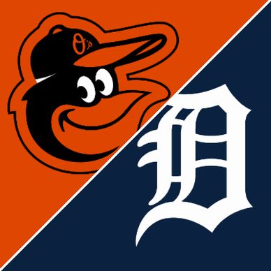 Split logo of Baltimore Orioles and Detroit Tigers.