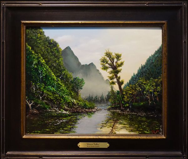 Gallery
unique art
painting
oil painting
landscape
nature
mountain
green valley
reflection
framed