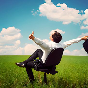 Relaxed man enjoying retirement outdoors