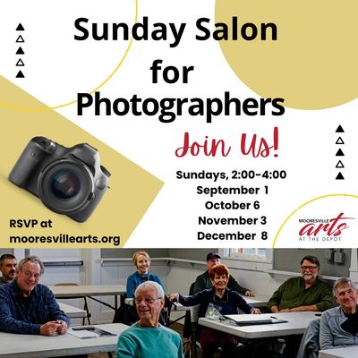 graphic flyer with smiling students in a classroom and photography salon dates