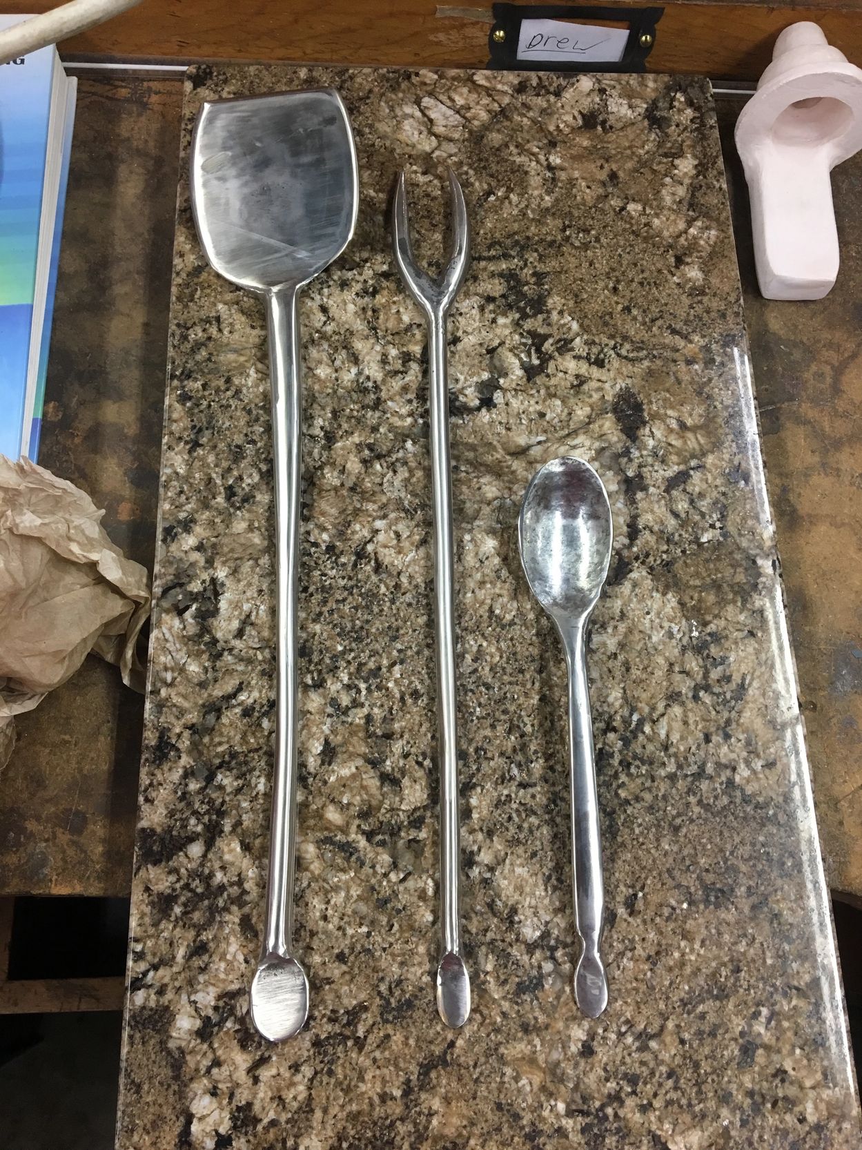 Stainless steel grilling utensils