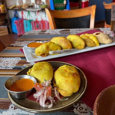 Empanadas at local Peruvian restaurant Q'ero Restaurant in downtown Encinitas, best local dining.