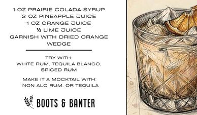 Bahama Mama made with Boots & Banter Prairie Colada Infusion Kit.
