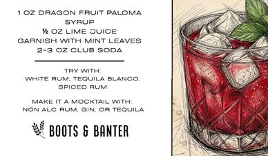 Dragonfruit Mojito made with Boots & Banter Dragonfruit Paloma Infusion Kit.