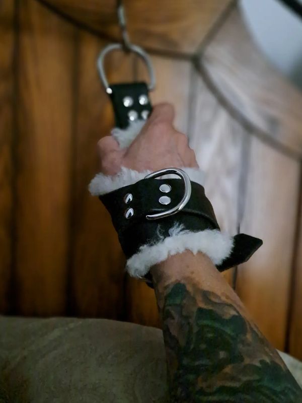 BDSM Kink and Fetish Leather and Wool Restraints 