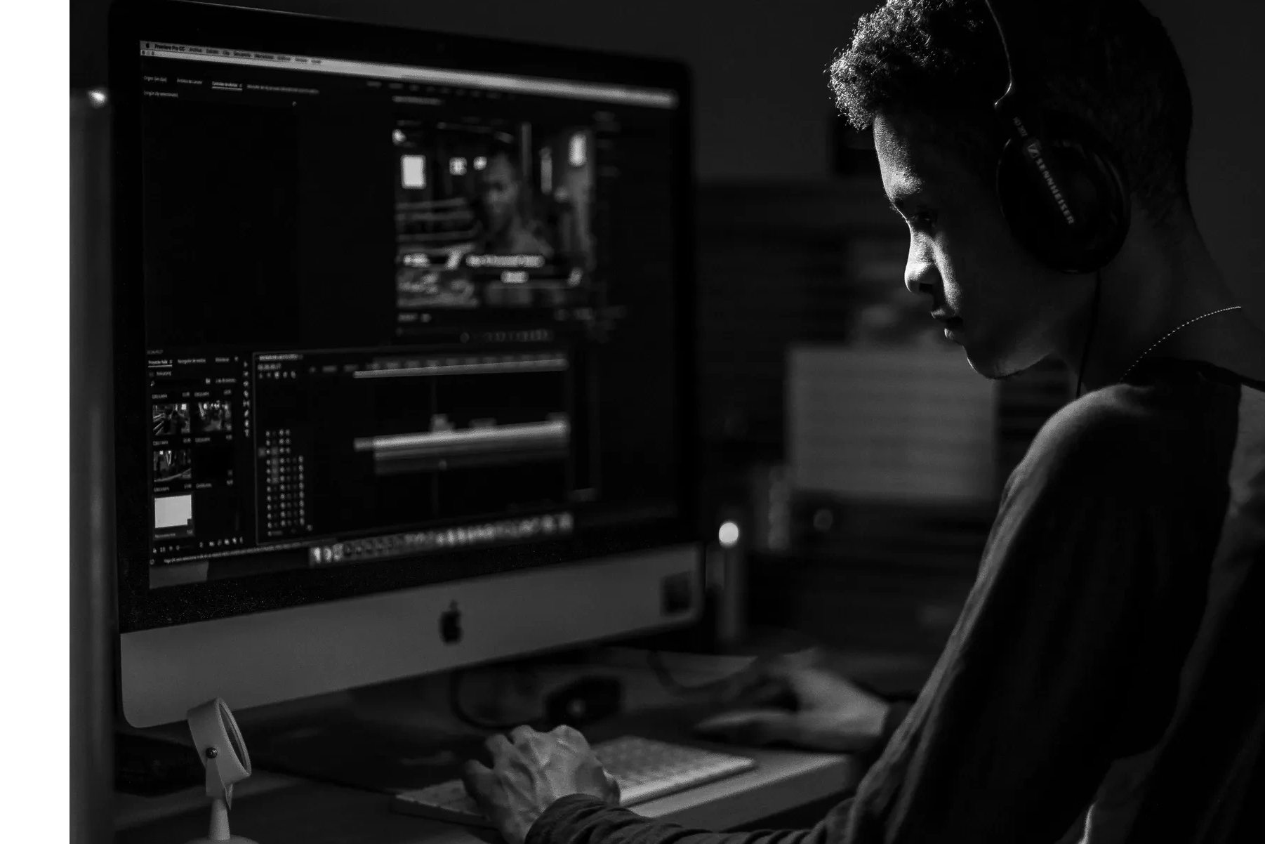 Creative tech professional working on video content