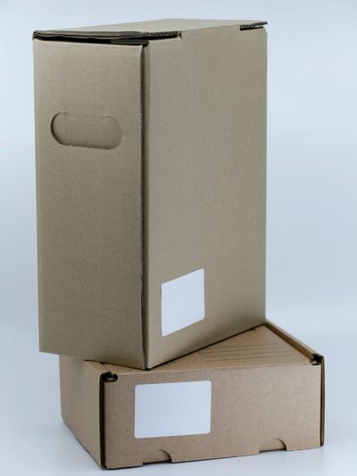 Photo of boxes with RFID tag attached