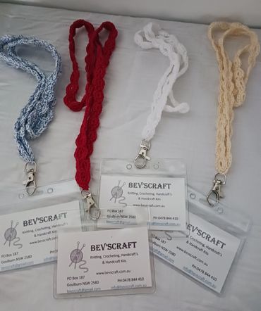 bevscraft.com.au crochet lanyard business ID name tag keys