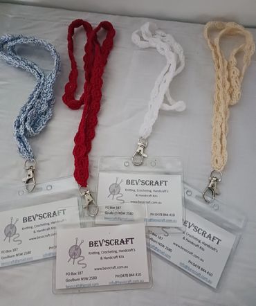 bevscraft.com.au crochet lanyard business ID name tag keys