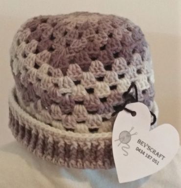 bevscraft.com.au  handmade crochet beanie unisex colours