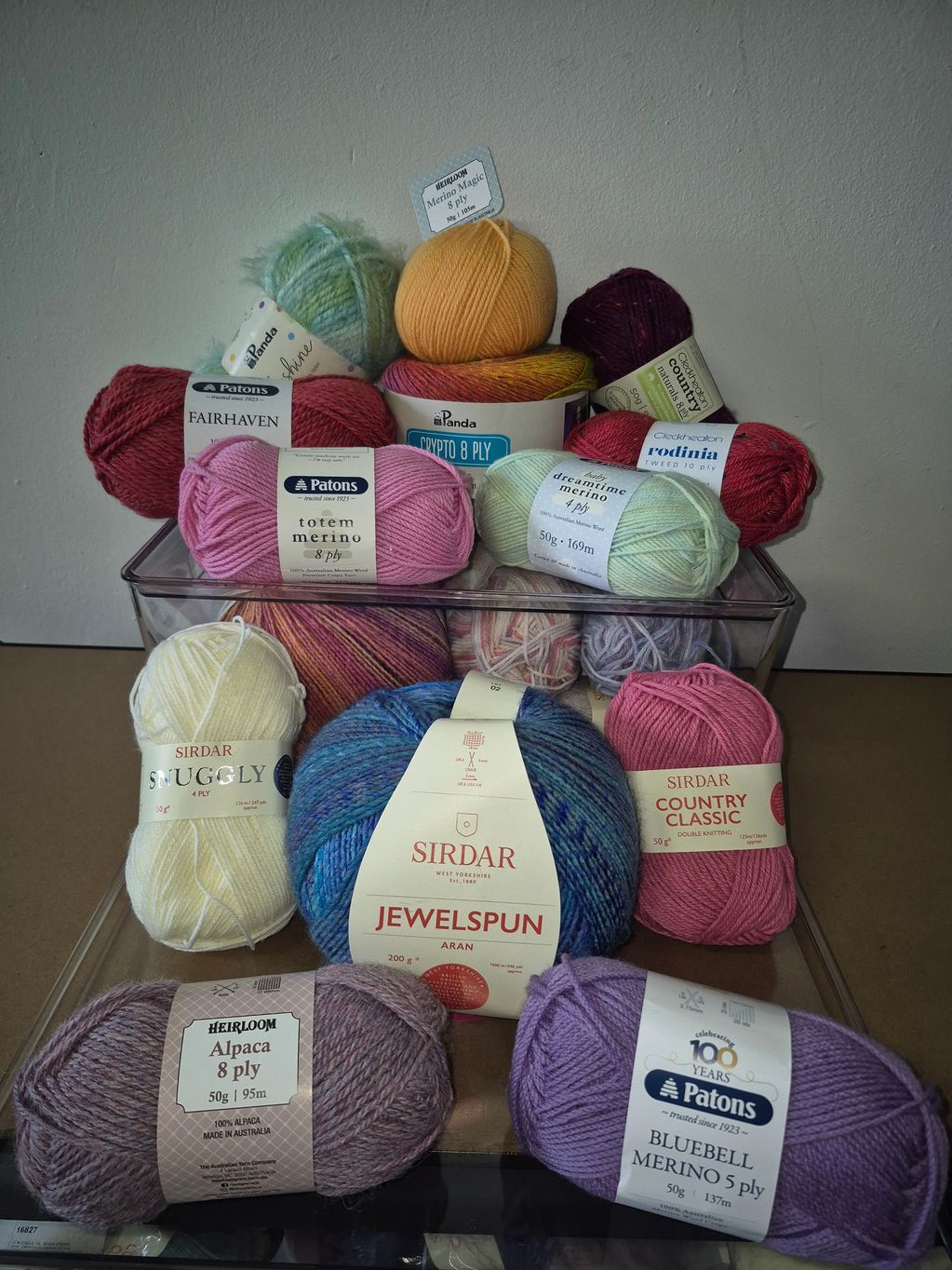 Our range of yarns. Patons, Cleckheaton, Heieloom, Panda, Sidar and Nundle Woolen Mills.