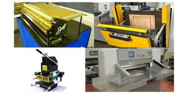Swift gluing machine, Crosland TVG hand fed platen, ProPress foil blocker & Polar 137ED Guillotine