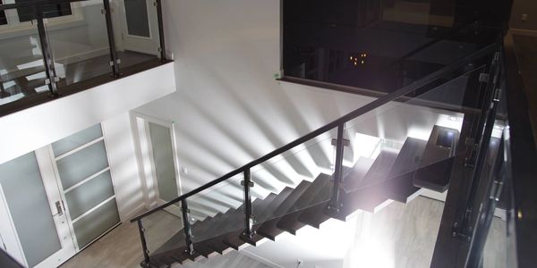 Custom steel & butcher block stairs