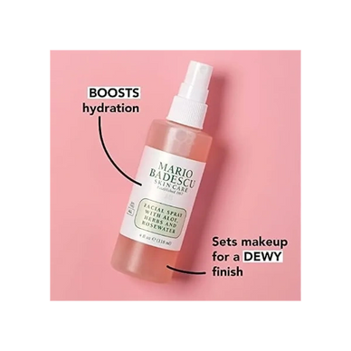 Mario Badescu Facial Spray with Aloe, Herbs and Rose Water for All Skin Types, Face Mist that Hydrat