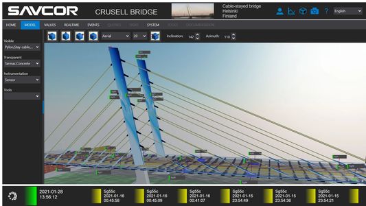 Online Structural Health Monitoring 3D User Interface