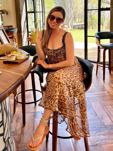 Sunglasses: Prada
Dress: Rat & Boa
Sandals: Shultz