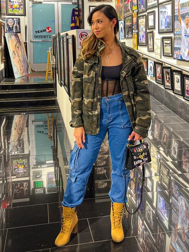 Street wear with cargo pants