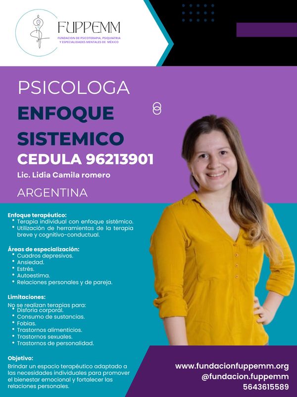 Información de psicóloga con enfoque sistémico en Argentina.