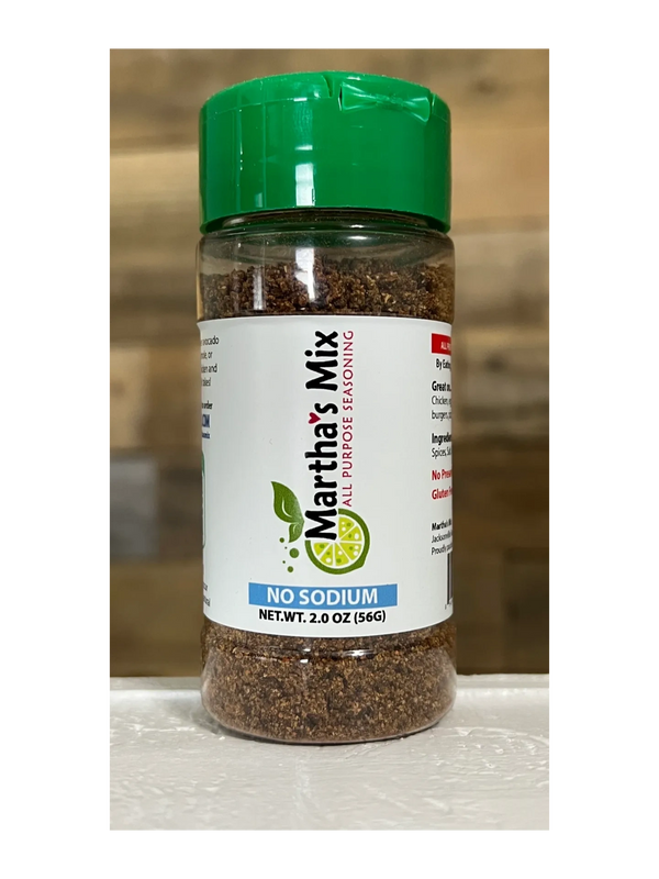 Click on this image of Martha's Mix NO SODIUM All purpose seasoning bottle on buy on Amazon.