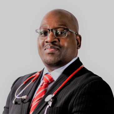 Confident doctor with stethoscope and glasses.