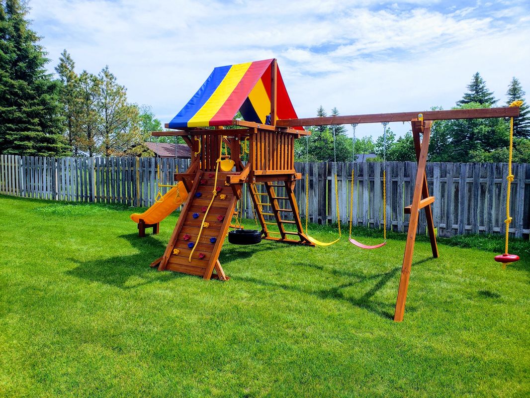 Rainbow Play: Backyard Wooden Playsets & Swing Sets