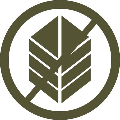 No leaf allowed symbol in dark green.