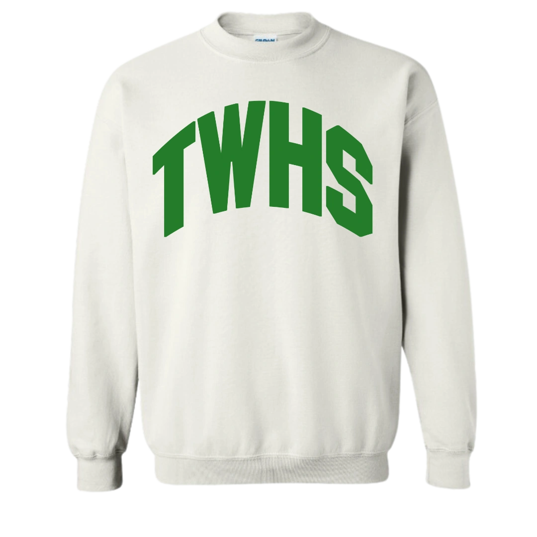 Green TWHS White Sweatshirt