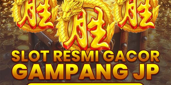 Promotional banner for a slot game with golden dragon and text in Indonesian.