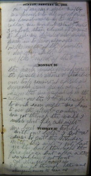 Original Page from the William Wallick Diary January 1-8, 1864