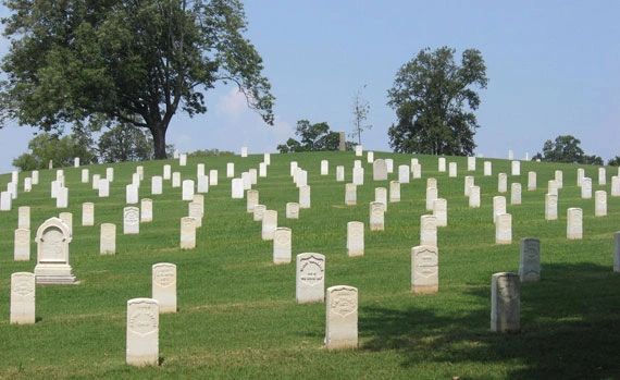Chattanooga National Cemetery.  Isaiah, second row, third from the left.