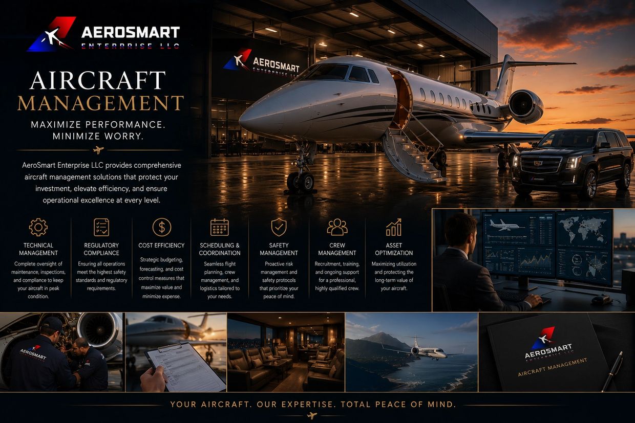 AeroSmart Enterprise LLC offers expert aircraft management for performance and peace of mind.