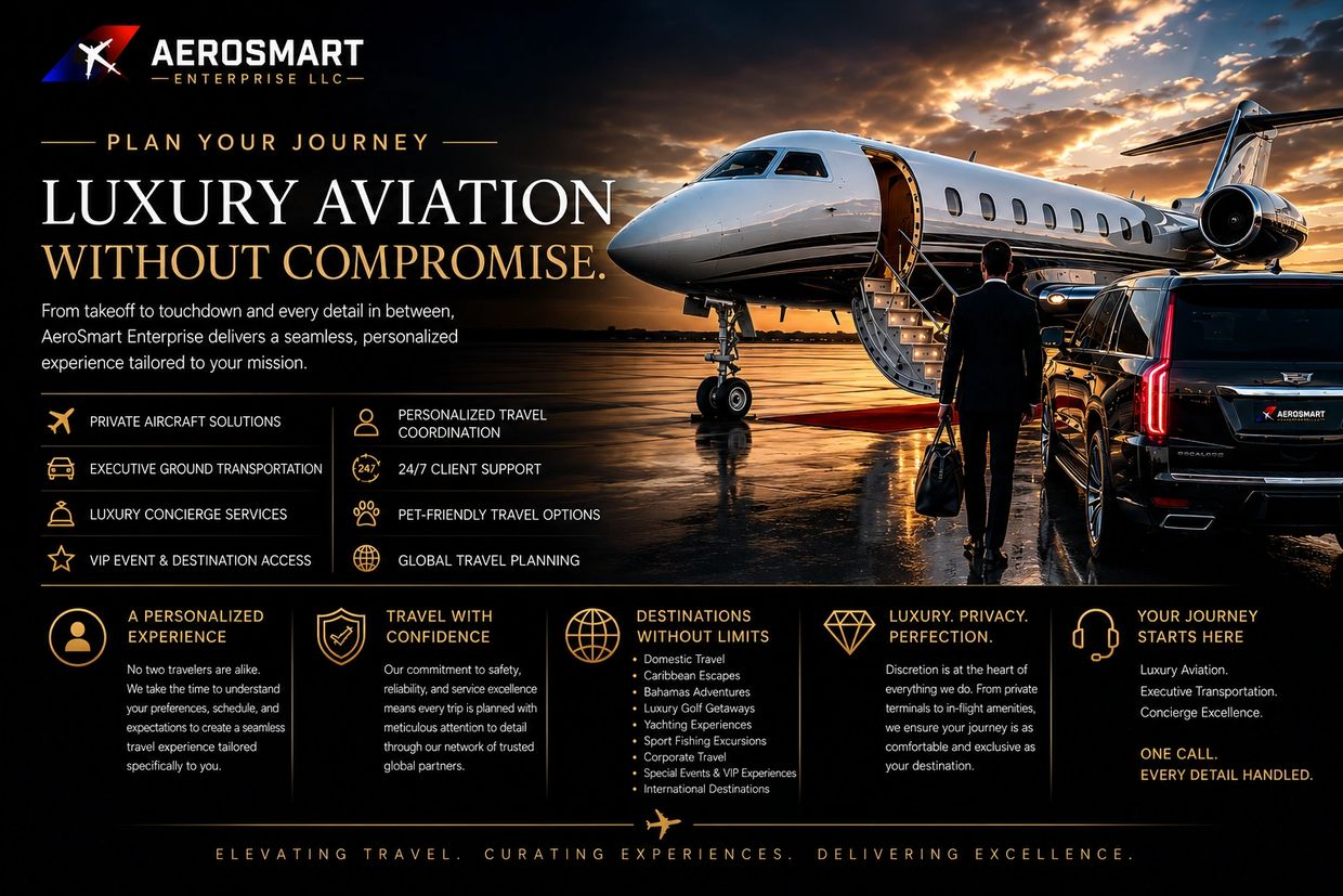 Luxury private jet and executive car service at sunset, showcasing premium travel experience.
