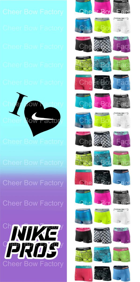 I Love Nike Pros Cheer Bow Graphic Sheet