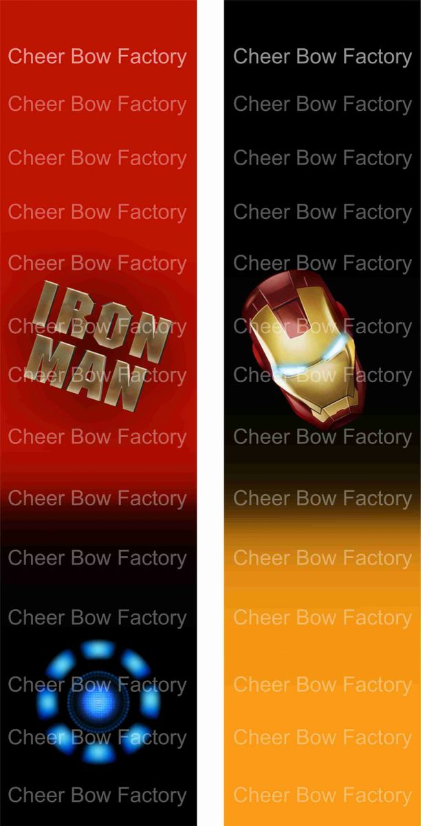 Iron Man Cheer Bow Graphic Sheet