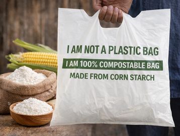Custom printed compostable bags for branding and retail use