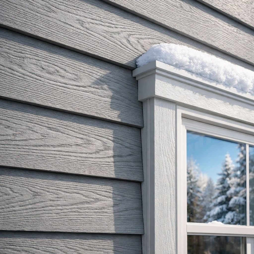 House exterior clad in LP SmartSide siding with contrasting white trim