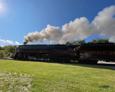 N&W Class J No. 611 Locomotive & train heading out of Goshen on one of the "Shenandoah Valley Limite