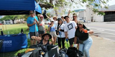 IFSH team posing for the camera during Kakaako clean up