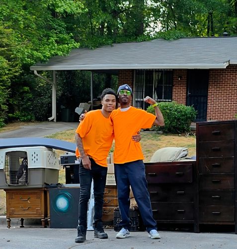 Affordable Metro Atlanta junk removal and hauling team with residential furniture.