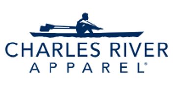 Logo of Charles River Apparel featuring a rower in a boat.