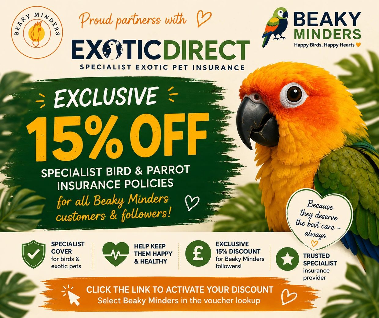 Partnership with exotic direct avian insurance 