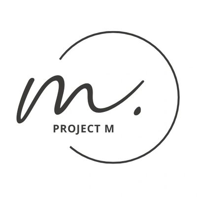 Minimalist logo with 'm.' and 'PROJECT M' inside a broken circle.