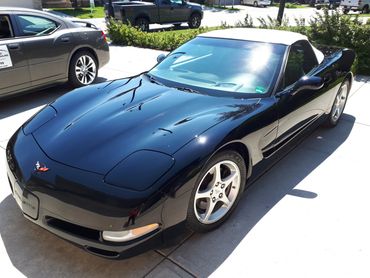 Black corvette paint correction